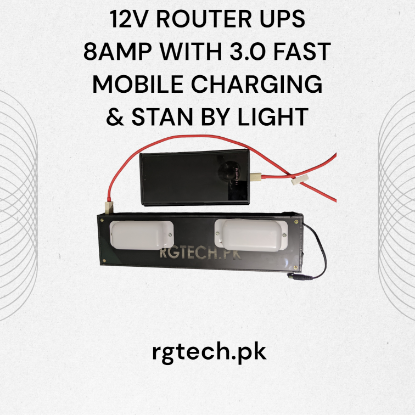 12V ROUTER UPS 8 AMP SUPER HEAVY DUTY WITH FAST MOBILE CHARGING & STANDBY LIGHT RGTECH.PK
