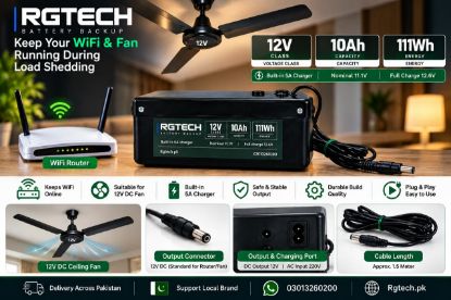 12V WiFi Router UPS 10Ah Super Heavy Duty  5A Built-in Charger – RGTECH